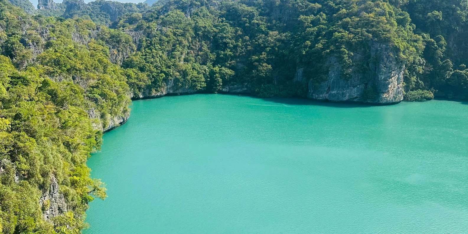 Enjoying a beach buffet lunch during the Ang Thong Marine Park tour